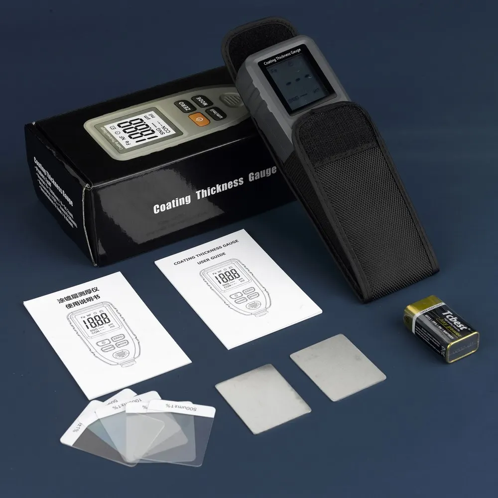 Digital Coating Thickness Gauge Fe/NFe 0-1300um Car Paint Film Auto 0.1um Resolution Digital Thickness Gauge Meter TC-100