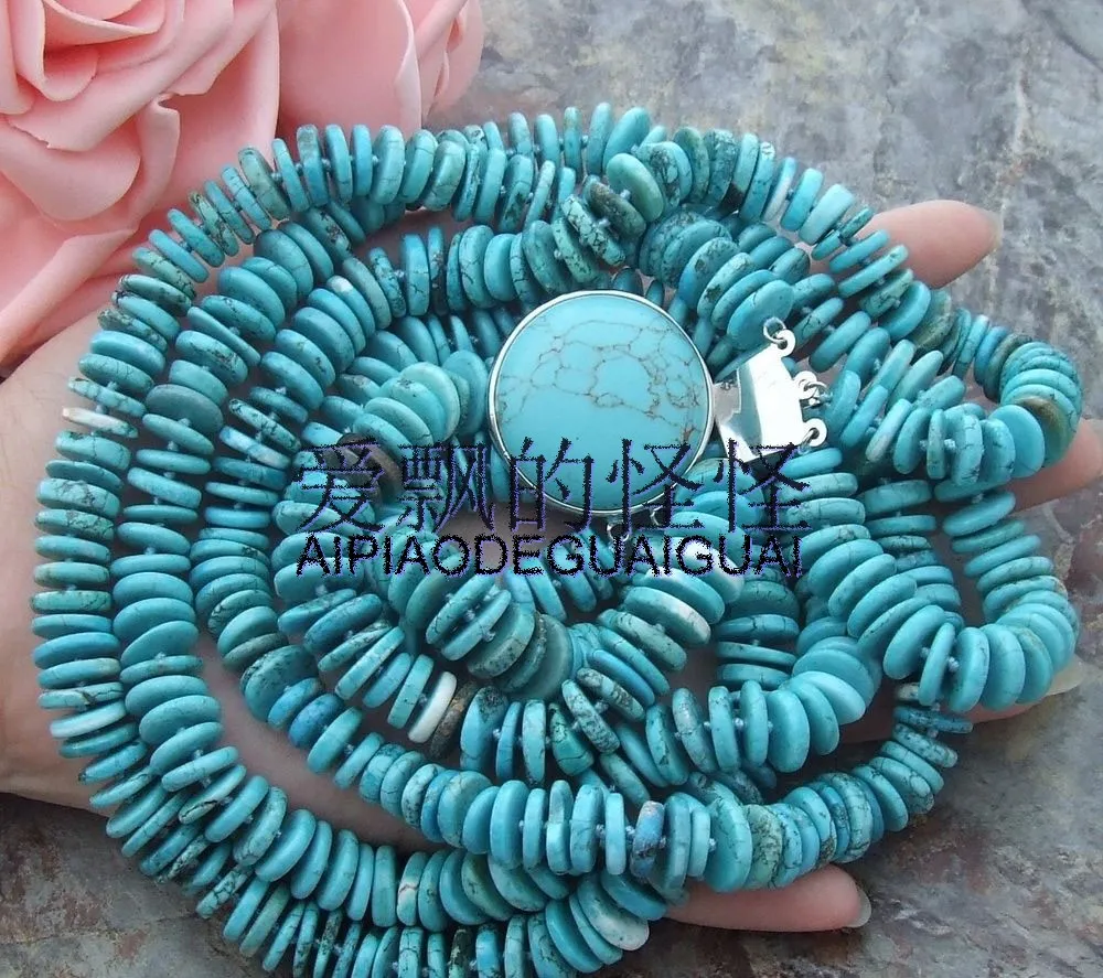 2"-25" 3 нити Rondelle ожерелье из синего камня