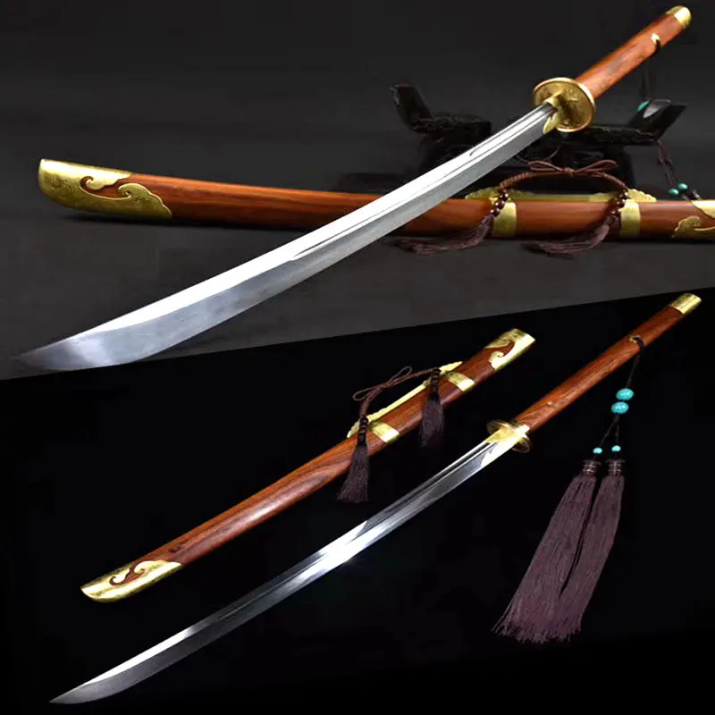 Asian Sabre Sword Katana Damascus Folded Steel Sharp For Battle Chinese Kungfu Broadsword Han Tang Wushu Zhanma Da Dao Swords Aliexpress