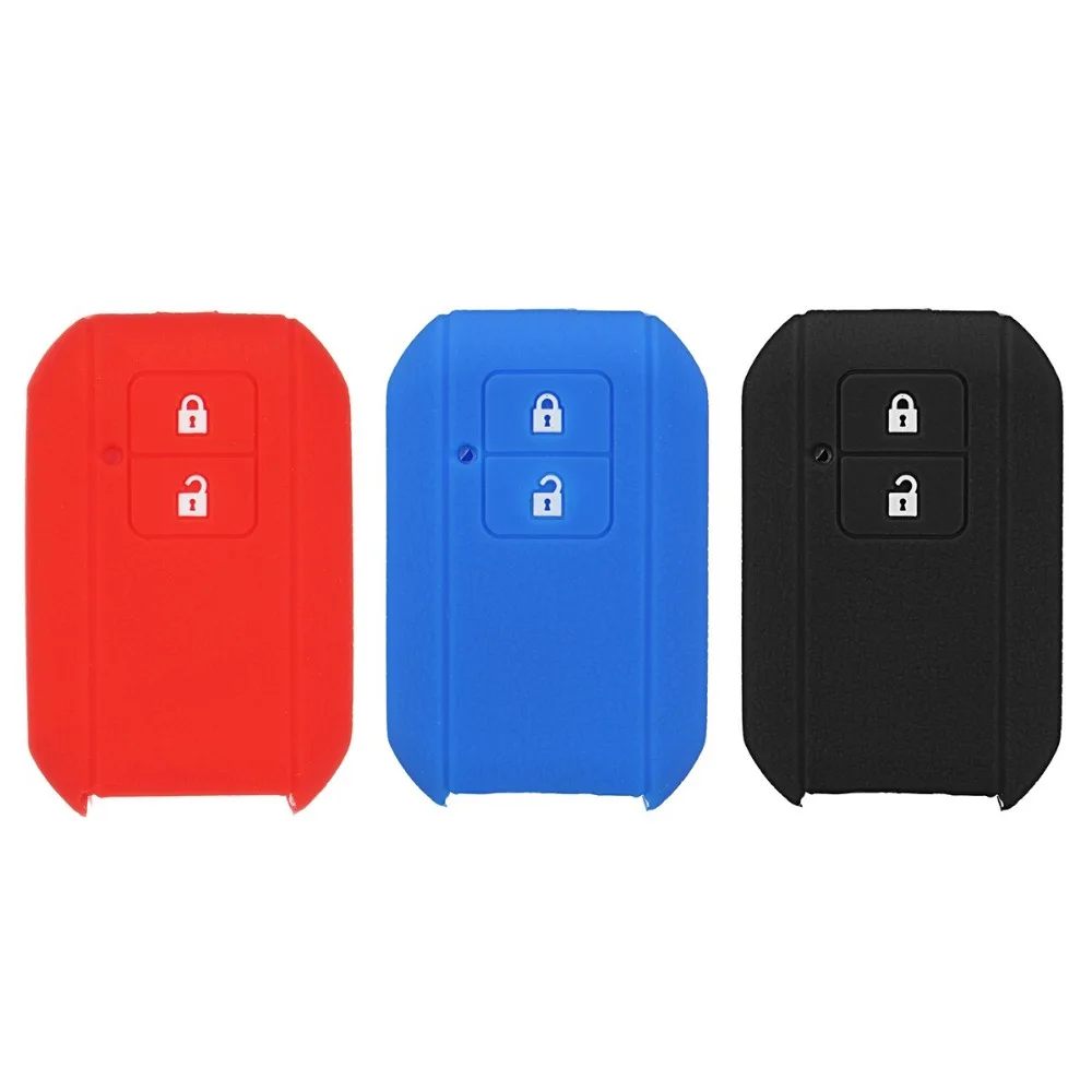

2 Buttons Black/Blue/Red Car Silicone Rubber Key Cover Case Key Shell Protective for Suzuki Swift 2018
