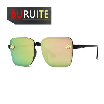 

Street Beat Bee Square Sunglasses Female Anti-UV Bright Glasses New Men's Sun glasses