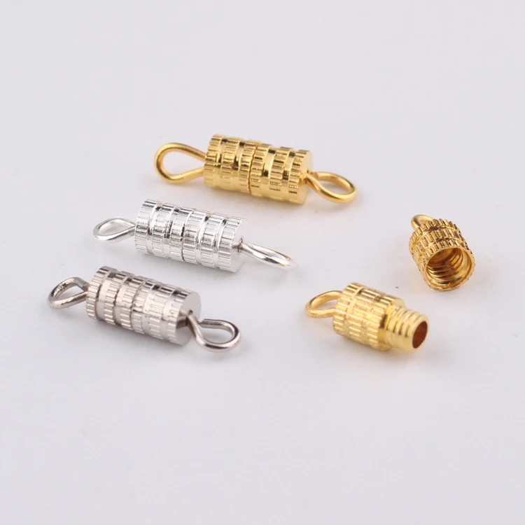 

reidgaller 50pcs silver gold plated jewelry findings connector screw hook clasps for bracelets making