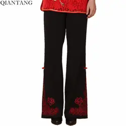 Новые черные Демисезонные женские брюки Китайская традиционная Стиль Для женщин брюки Размеры размеры s m l xl XXL, XXXL 4XL 2991-1