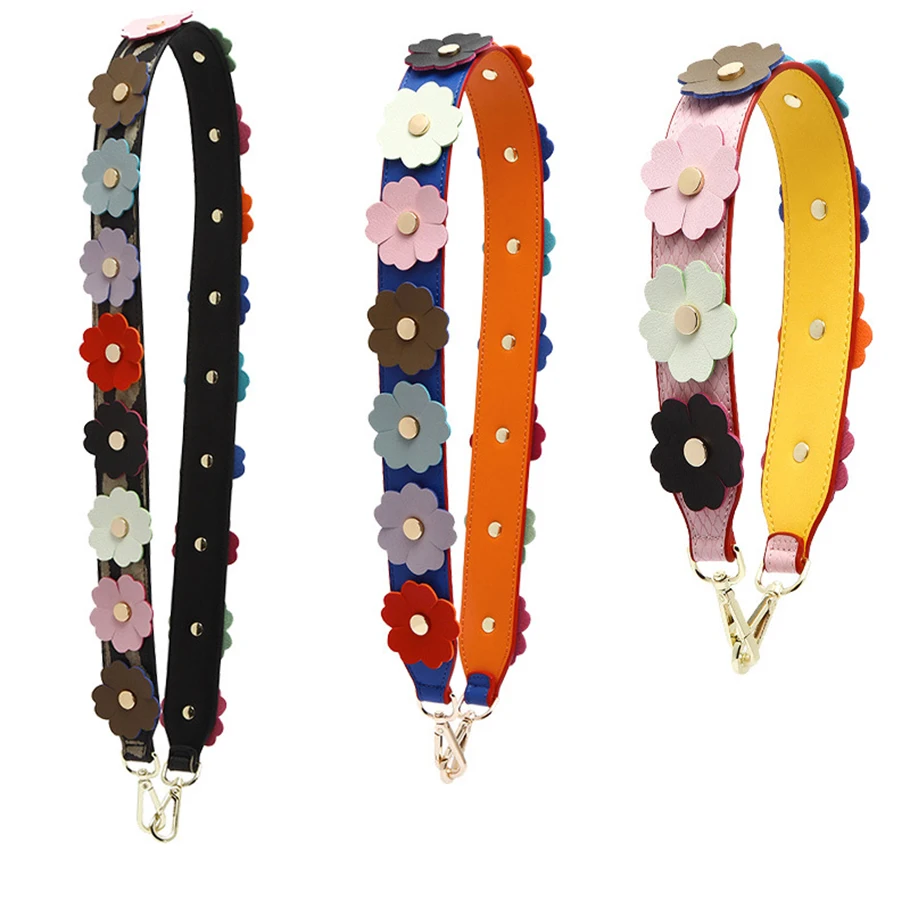 Fashion Flower Bag Strap Women Shoulder Strap you Rivet Leather Bag Straps Female Handbag Strap Bag Accessories Wide Purse Belt Fashion Flower Bag Strap Women Shoulder Strap you Rivet Leather Bag Straps Female Handbag Strap Bag Accessories Wide Purse Belt