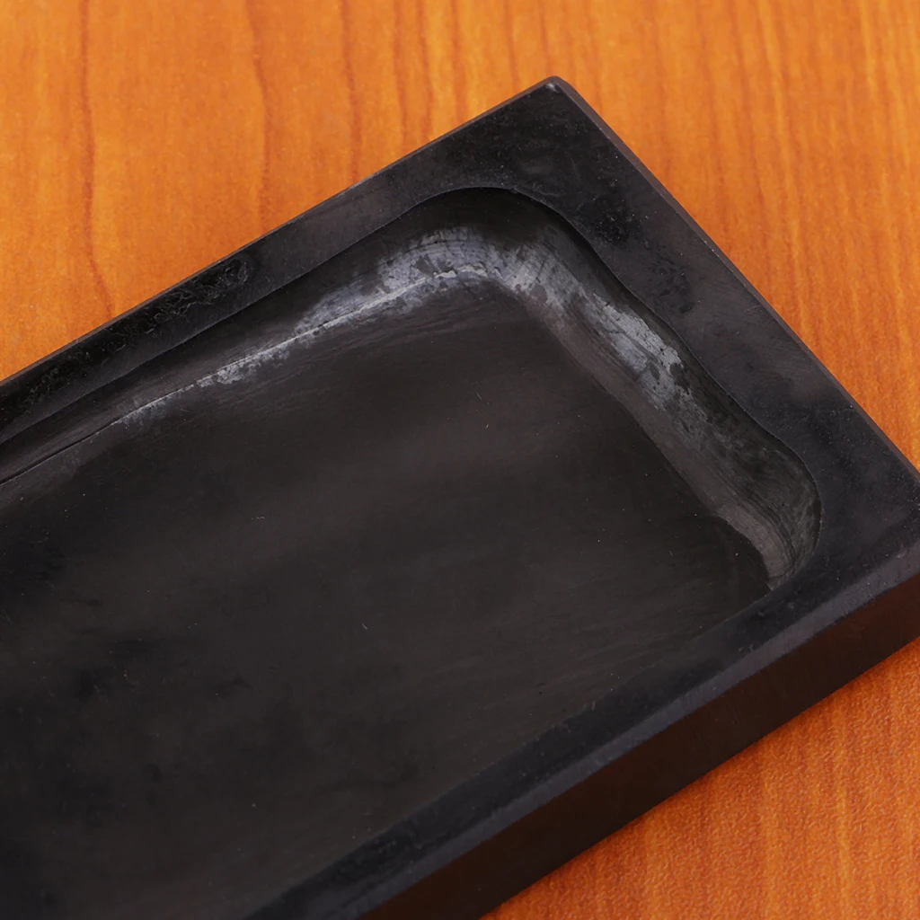 Ink Stone Chinese Calligraphy Rectangle Inkstone Natural Stone Wavy for Artist Kids Adults Painting Drawing Writing Tool