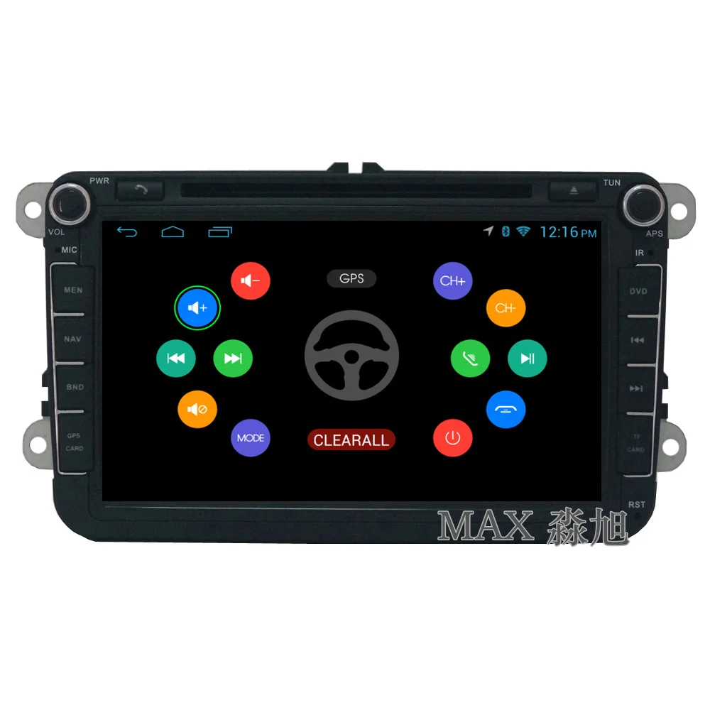 Best MAX Android GPS Navigation System map Car DVD Player for VW/Volkswagen/POLO/PASSAT/Golf/ Jetta/Tiguan Skoda/Octavia with bt swc 4
