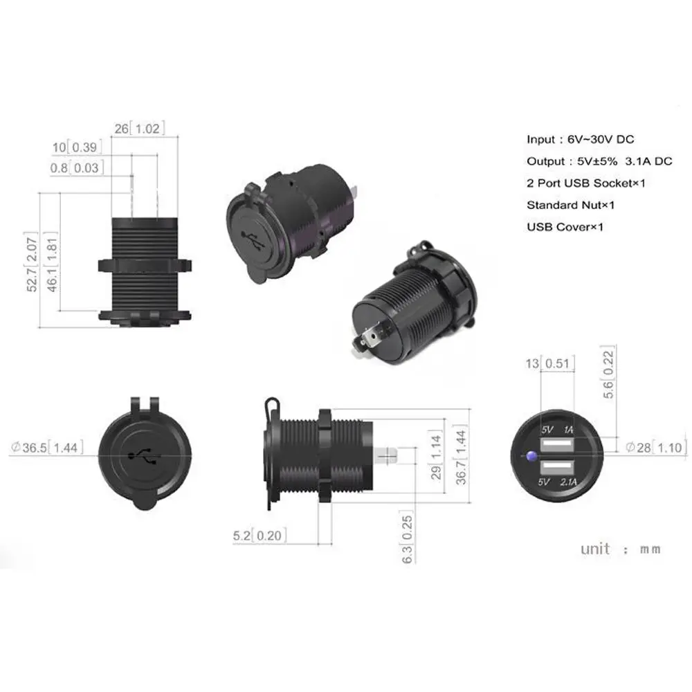 Горячая 12 V/24 V 2 порта USB розетка для автомобильного прикуривателя сплиттер зарядное устройство адаптер питания