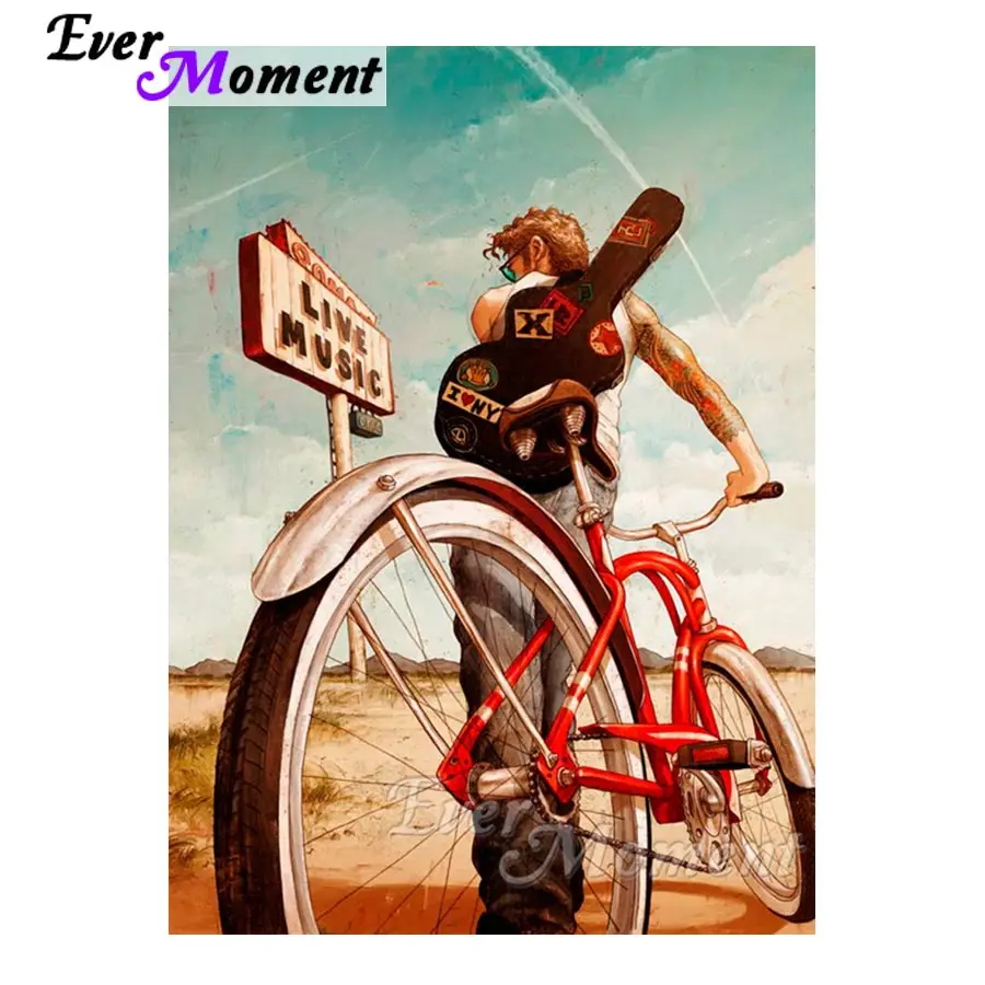 Ever Moment 5D DIY Diamond Painting Man Travel Countryside Full Square Resin Embroidery Cross Stitch Decor Home S2F453 | Дом и сад