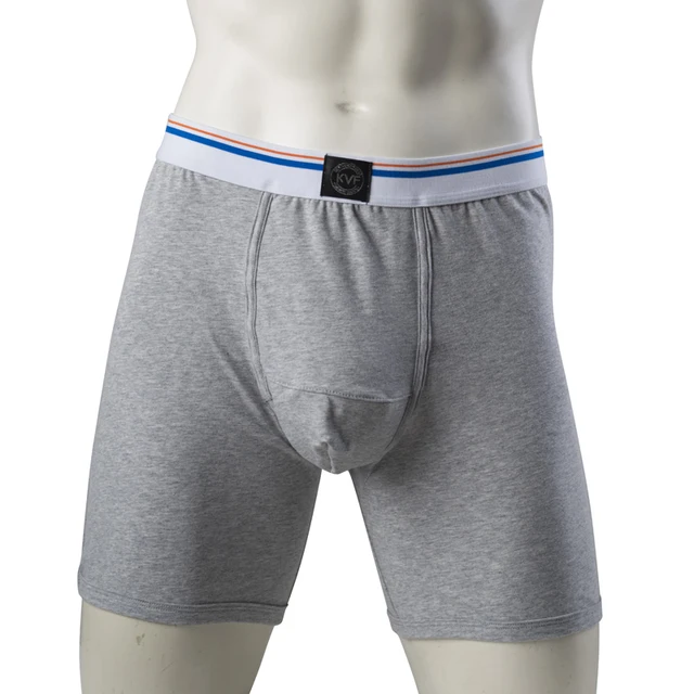 5pcs/lot men fashion elastic lycra cotton long boxers mid waist man boxer underwear shorts men's