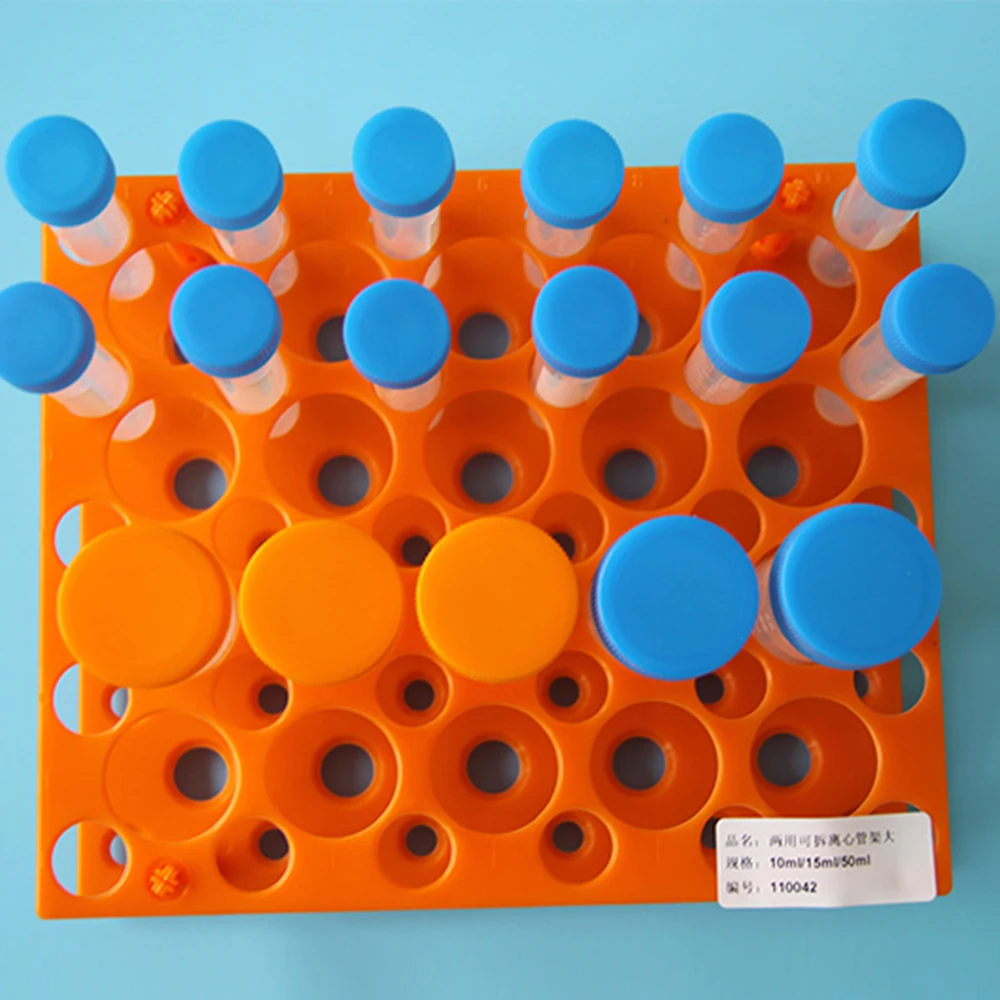 Laboratory Orange 50 Test Tubes 50ml 10ml Tubing Holder Stand Rack in