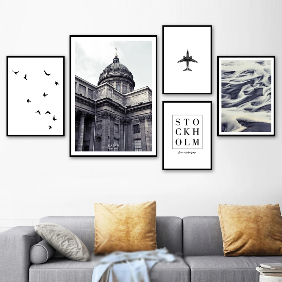 

HD Architecture Picture Plane Poster Wall Canvas Painting Abstract Photo Simple Scenery Nordic Prints Quote Artwork Decoration