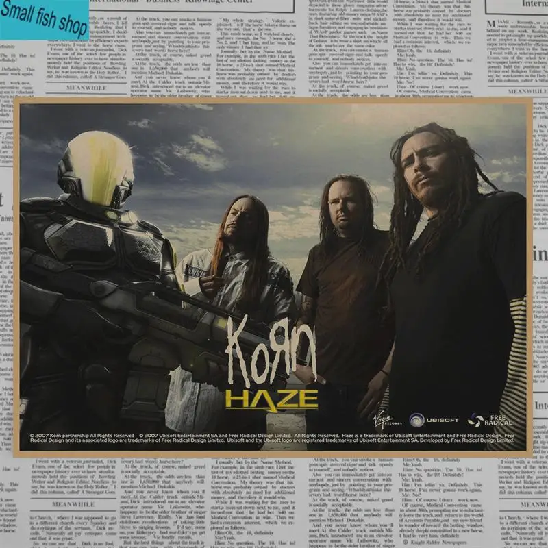 Korn украшения для домашнего интерьера крафт-кислотная рок-музыка плакат рисунок core наклейки на стену