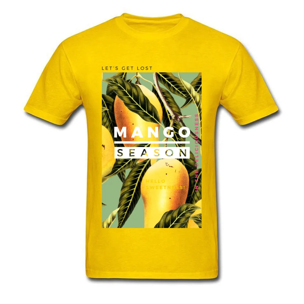 Casual T Shirt Plain Crew Neck Mango Season Apparel Cotton Fabric Youth Tops Shirt Design Short Sleeve Sweatshirts Mango Season Apparel yellow