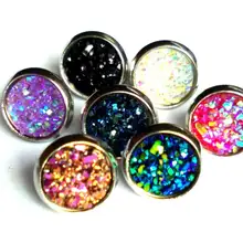 50 пар, корейские мини серьги-гвоздики из нержавеющей стали druzy/Русалка для женщин, модные ювелирные изделия, аксессуары, подарок для девушки