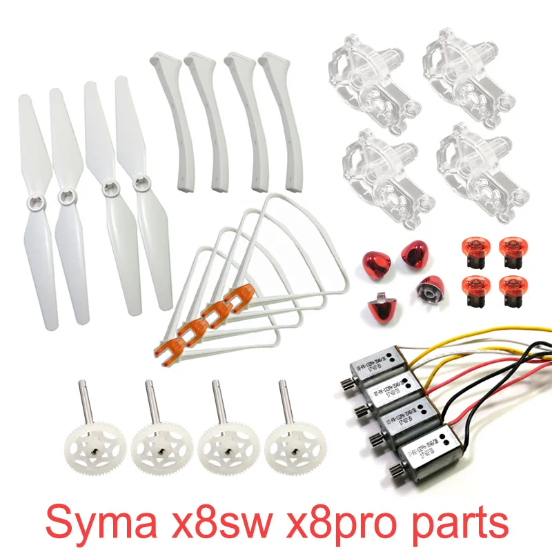 SYMA X8SW X8PRO X8 Pro RC Drone Original Spare Motor Engine Base Propellers Landing Gear Tripod