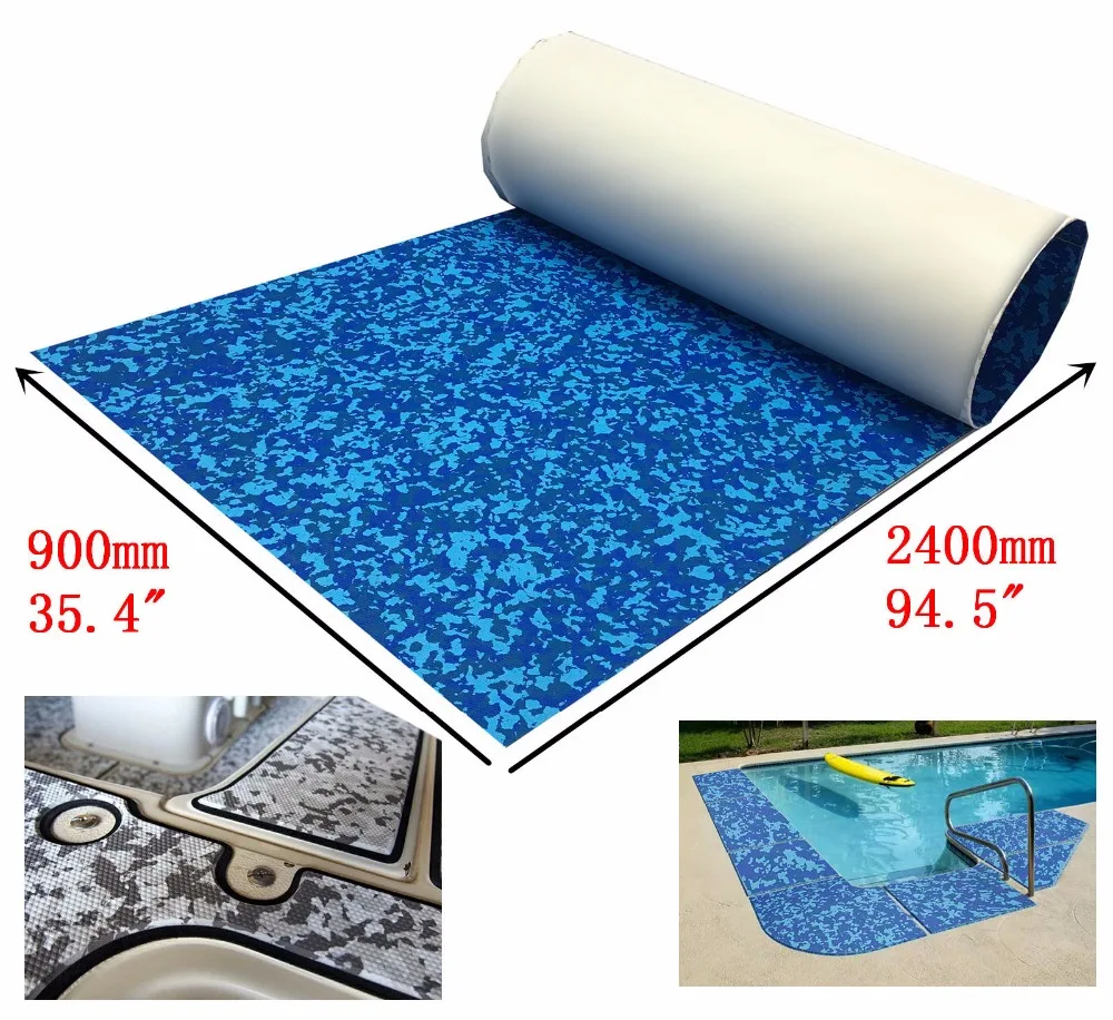 

EVA Boat Teak Decking Yacht Marine Flooring Carpet Pad 90cm240cm/35.4"94.5" Outdoor Mat Blue Digital Camouflage Accessories