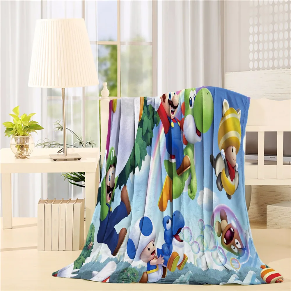 

Custom Super M-a-rio Flannel Throw Blanket Lightweight Cozy Bed Sofa Blankets Super Soft Fabric