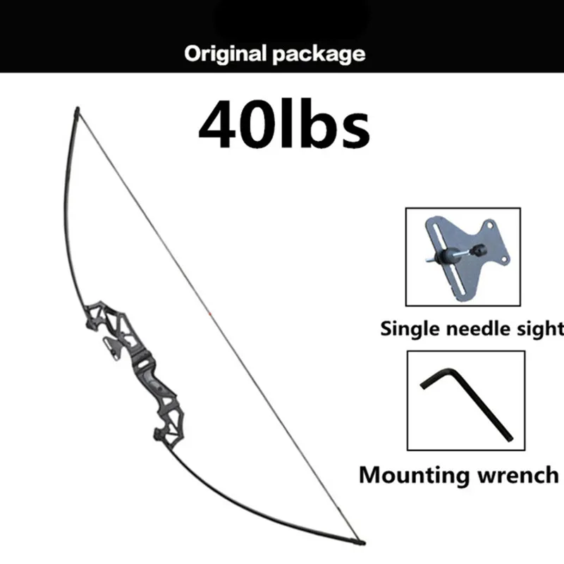 30-50LBS металлическая ручка лук recurve лук для правшей стрельба из лука Охота игры Практика Инструмент русский покупатель может купить - Цвет: 40LBS