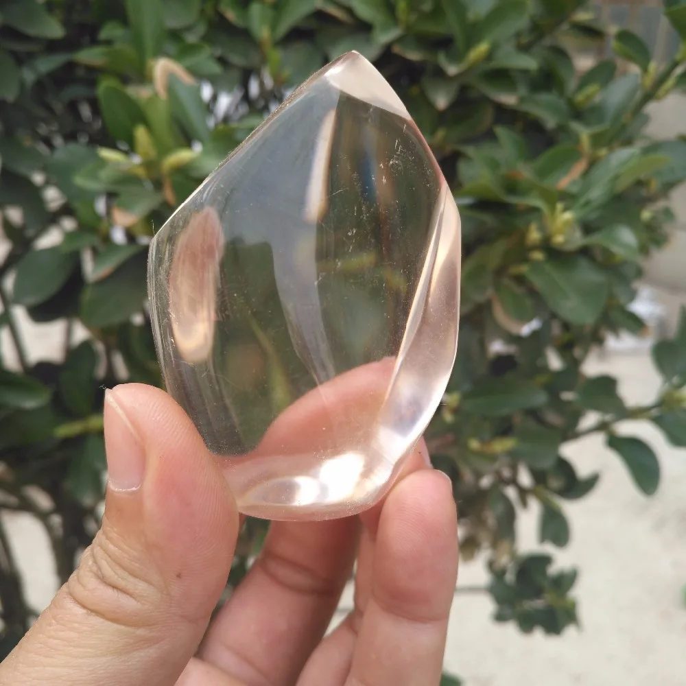

193g aa NATURAL Polished Freeform clear quartz crystal Palm Worry Stone