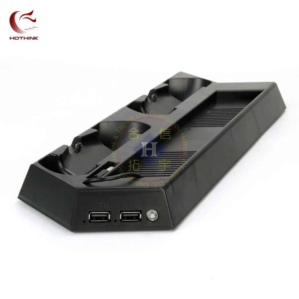

HOTHINK USB Dual Cooling Fans Charging vertical Stand Holder For Playstation 4 PS4 SLIM and dualshock 4 controller