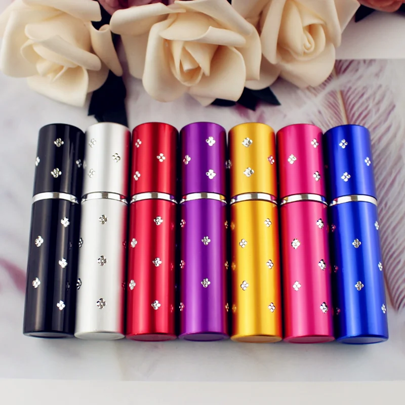 

1PC 5ml 10ml Mini Portable Perfume Bottle Travel Refillable Empty Perfume Atomizer Metal Spray Scent Pump Case