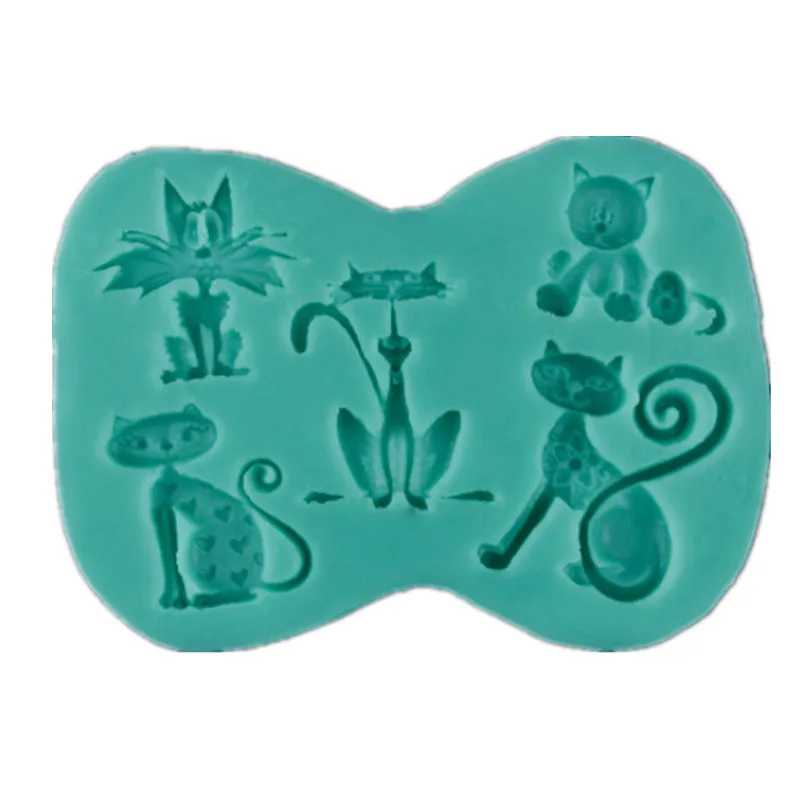 

3D Silicone Cute Animal Cat Fondant Mold DIY Chocolate Cake Decorating Tools Christmas Gift Mould Baking Tools
