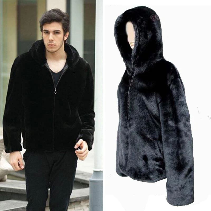 Hot Mens Luxury Faux Mink Fur Warm Winter Coat Jacket Hooded ZIP Overcoat Parka Hot Mens Luxury Faux Mink Fur Warm Winter Coat Jacket Hooded ZIP Overcoat Parka