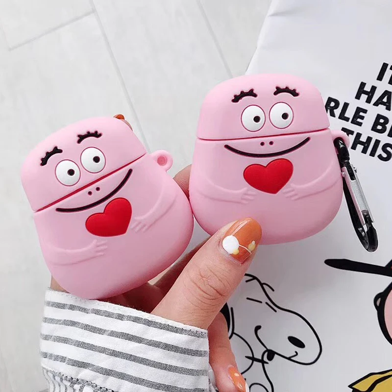 

Cartoon cute pink headphone protective cover for airpods 2 case for Apple wireless Bluetooth headset protective shell