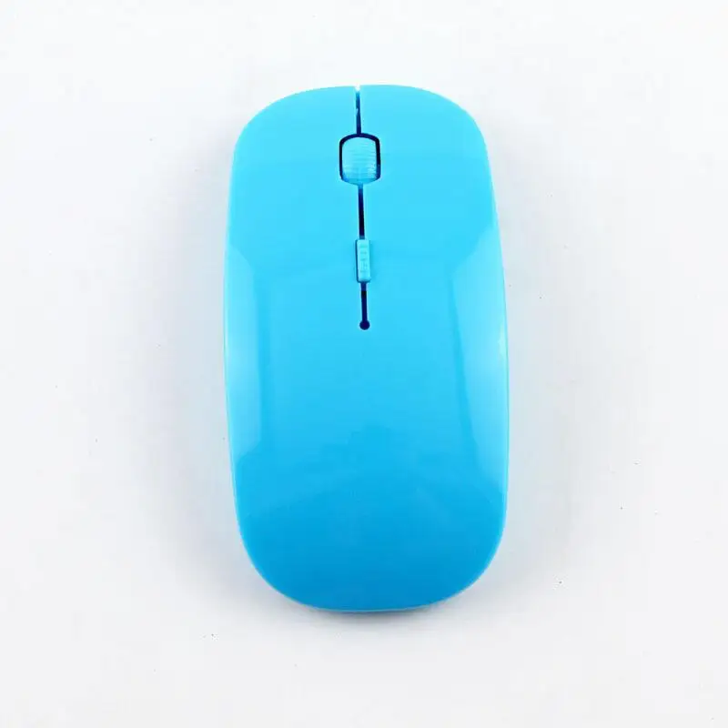 New ultra-thin wireless mouse 2.4G with Lightweight and multi-color Wireless Mouse Photoelectric Craft Gift New Game Mouse - Цвет: Blue
