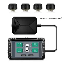 Car Tire Pressure Monitoring System With Four External internal tyre pressure sensor Most Vehicles USB TPMS car security tires