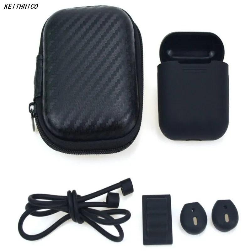 

Airpods Accessories Kits Airpods Silicone Case Cover with Strap/Earhooks/Holder/Waterproof Storage Travel Box for Apple Airpod