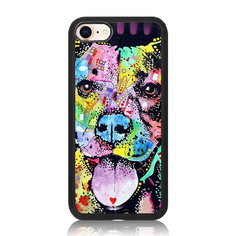 Colorful Art Pitbull Series Union British Flag Print Protective Shell Skin Phone Case For iPhone 8 8Plus 7 7Plus Back Cover | Мобильные