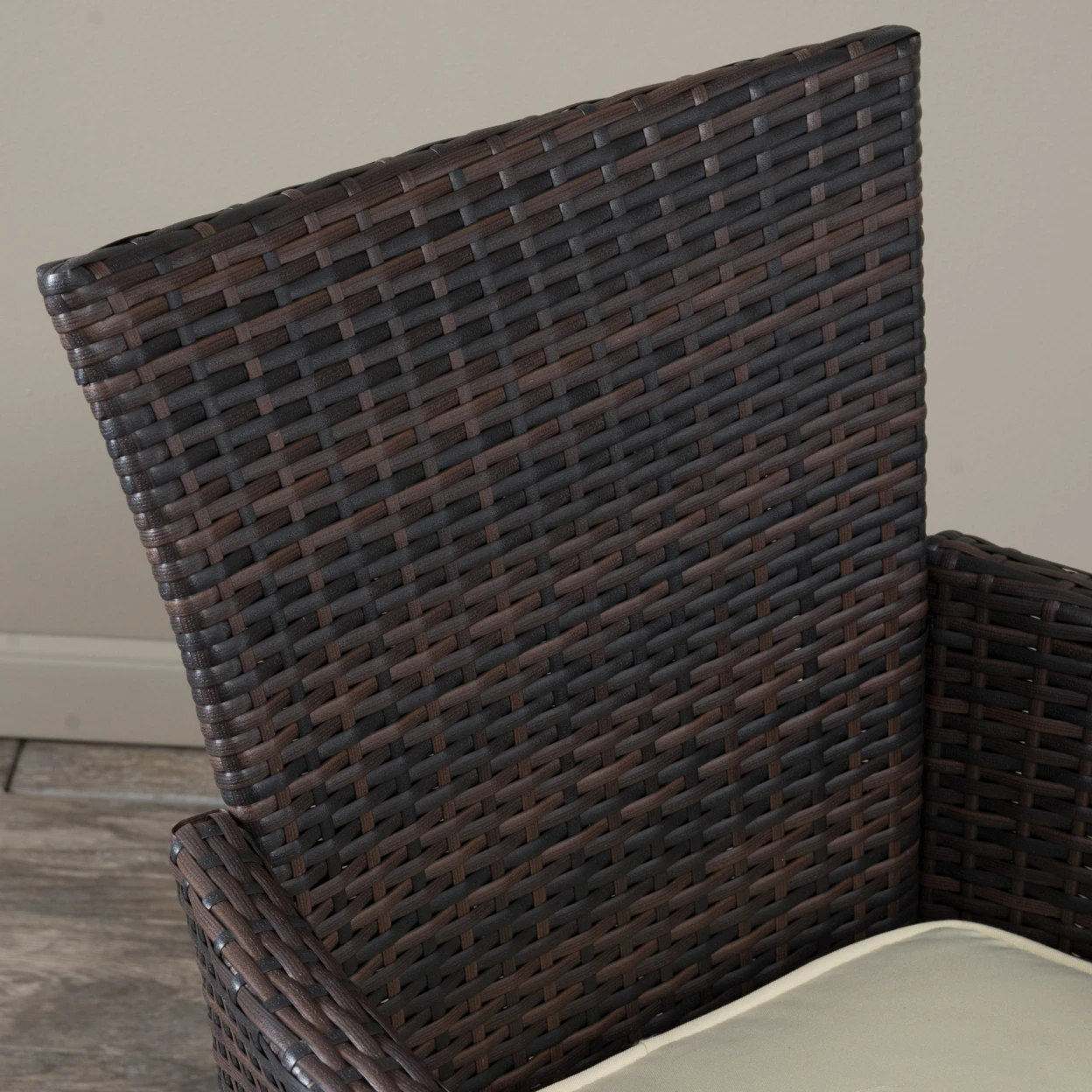 Clementine Outdoor 3pc Multibrown Wicker Bistro Set (4)