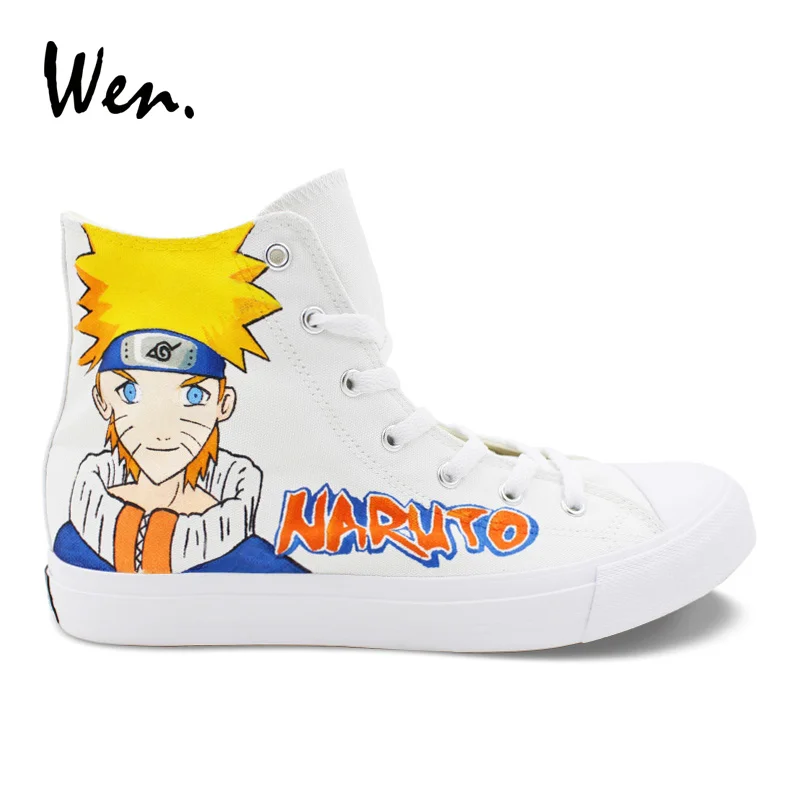 

Wen Design Hand Painted Canvas Shoes Naruto Uzumaki Sasuke Anime Men Women High Top Skateboarding Shoes Sneakers Plimsolls
