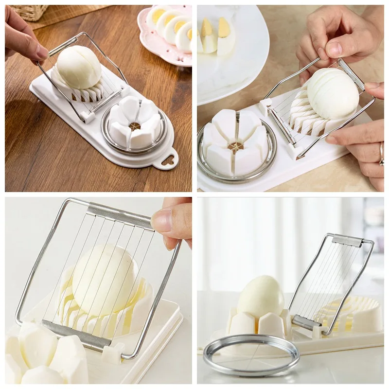 

Double Chamber Stainless Steel Wire Boiled Egg Slicer Strawberry Mushroom Cutter Chopper Egg Tools