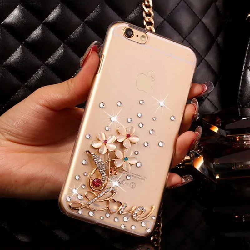 Bling Rhinestone Phone Cases for Samsung S4 S5 mini S6 S7 edge S8
