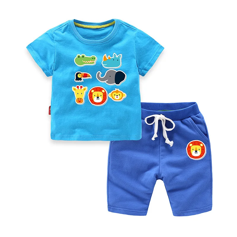 

Summer Cotton Baby Boys 2-Piece Sets Children Clothing Sets Kids Sets For 1-8 Years Old