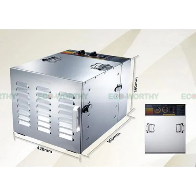 

New Stainless Steel Household Fruit Dehydrator Food Drying Machine 10 Trays 110V