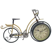 Ретро украшения дома цифровые настольные часы креативная модель велосипеда гостиная металл античный стиль настольные часы masa saati