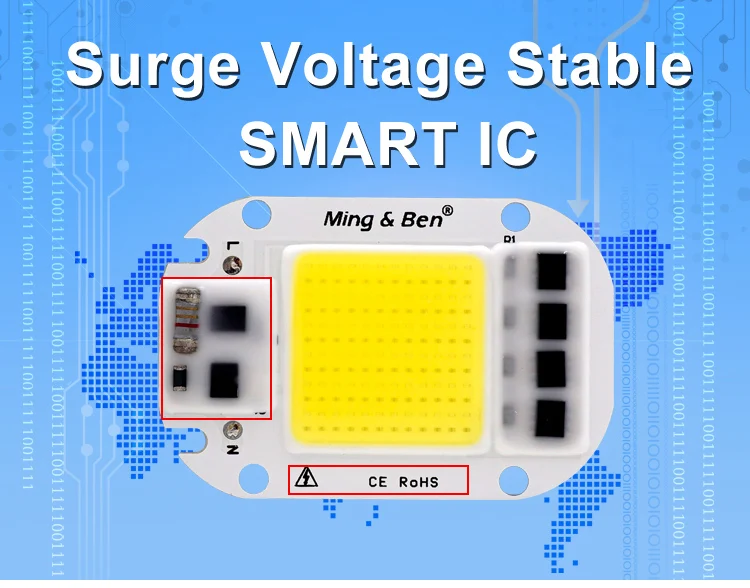 1 Набор из светодиодный COB чип с рассеивателем 20W 50W 300W Смарт-микросхема 110 V/230 V для Светодиодный прожектор светильник DIY нужен радиатор для охлаждения