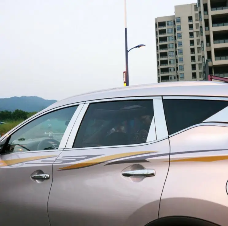 Для Nissan Murano Стайлинг автомобиля 2015-2019 нержавеющая сталь окно ЦЕНТР СТОЛБ крышка |