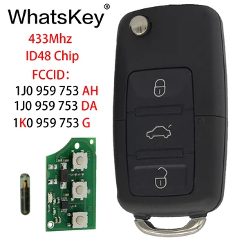

WhatsKey Remote Key 433Mhz ID48 Chip For Volkswagen VW 1J0959753AH 1KO959753G 1J0959753DA Beetle Bora Passat B5 Golf Polo