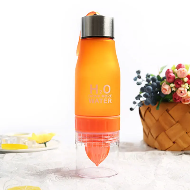 Botellas бутылка для воды, креативная пластиковая портативная бутылка для фруктового сока, шейкер для лимонного сока, Спортивная бутылка для напитков - Цвет: Оранжевый