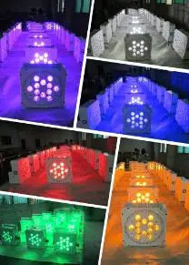 12PCS RGBWAUV Battery Powered& Wireless DMX &IRC par light 001