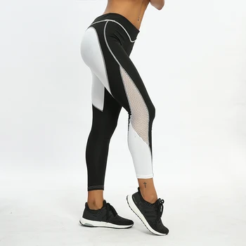 

NORMOV Heart Shape Elasticity Fitness Leggings Leggings Women New Red Black Color Patchwork Print Leggins Big Size High