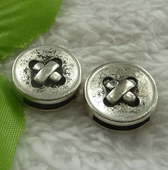 

88 pieces antique silver fastener spacers 18x18mm #2296