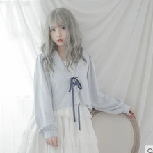 Принцесса сладкий Лолита куртки [Dolly Delly] море моряк темно-синий воротник фонарь рукав Сладкий мягкие короткие куртки Dolley-0019