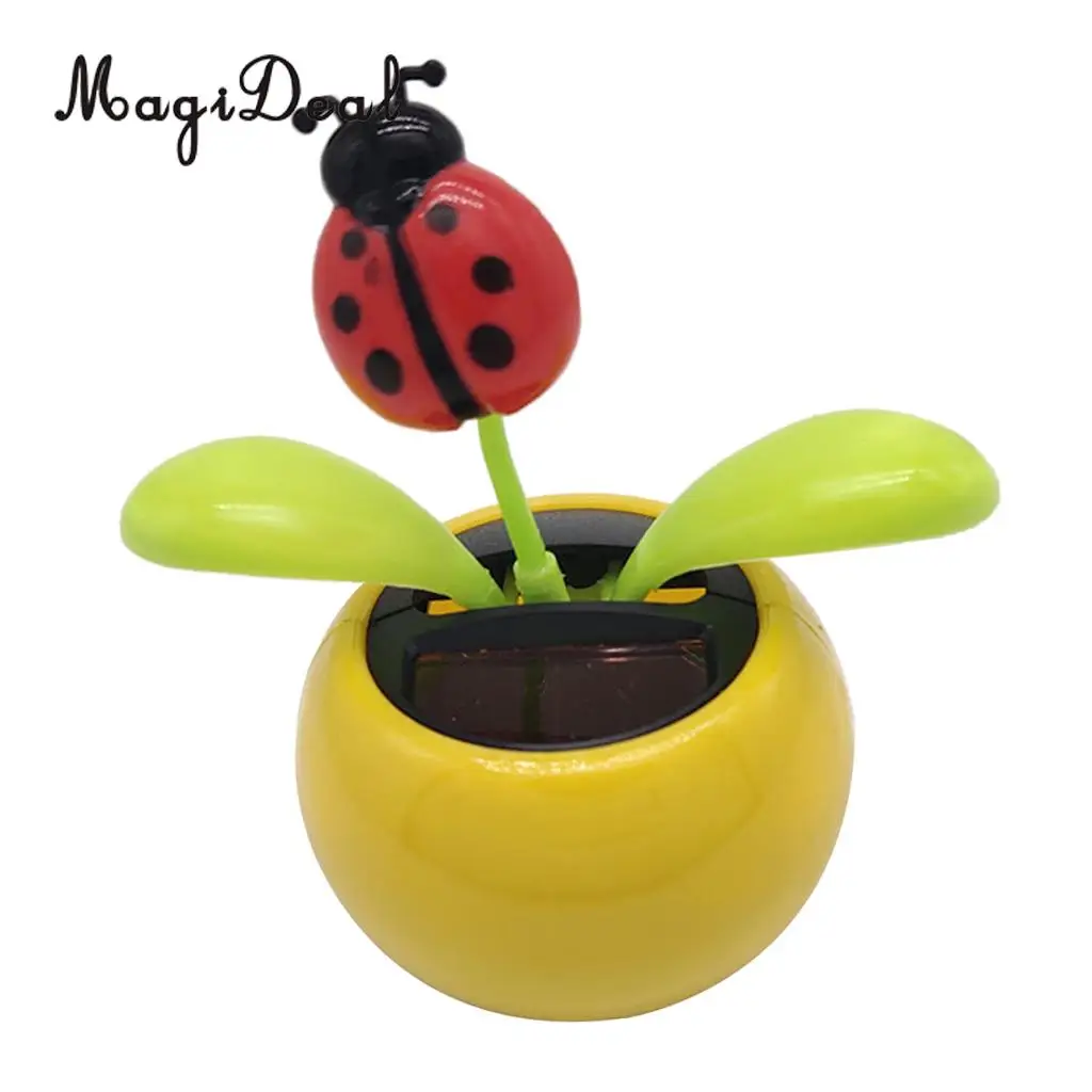 Solar Powered Insect Flower Sunflower Dancing Swing Doll   Toy Home Decor Car Ornament Flowerpot Figure Gifts