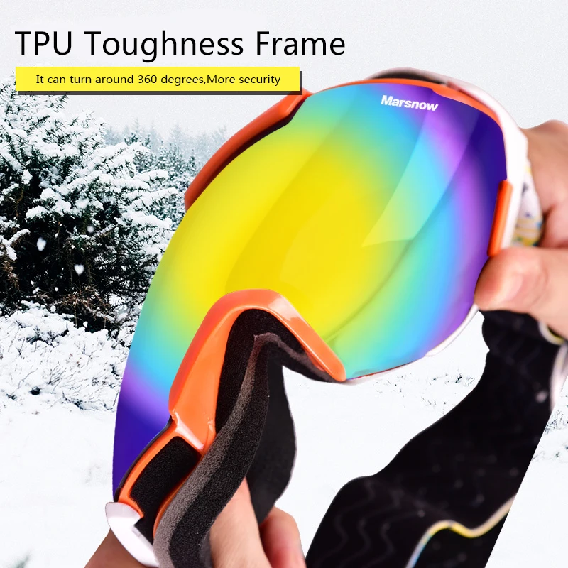 Gafas profesionales de esquí para hombres mujeres gafas de snowboard invierno UV400 anti-niebla Gafas snowmobile gafas windproo dobles Objetivos
