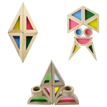 

Baby Puzzle Educational Toys Acrylic Building Montessori Children's Wooden Building Sensory Toy Set Large Size